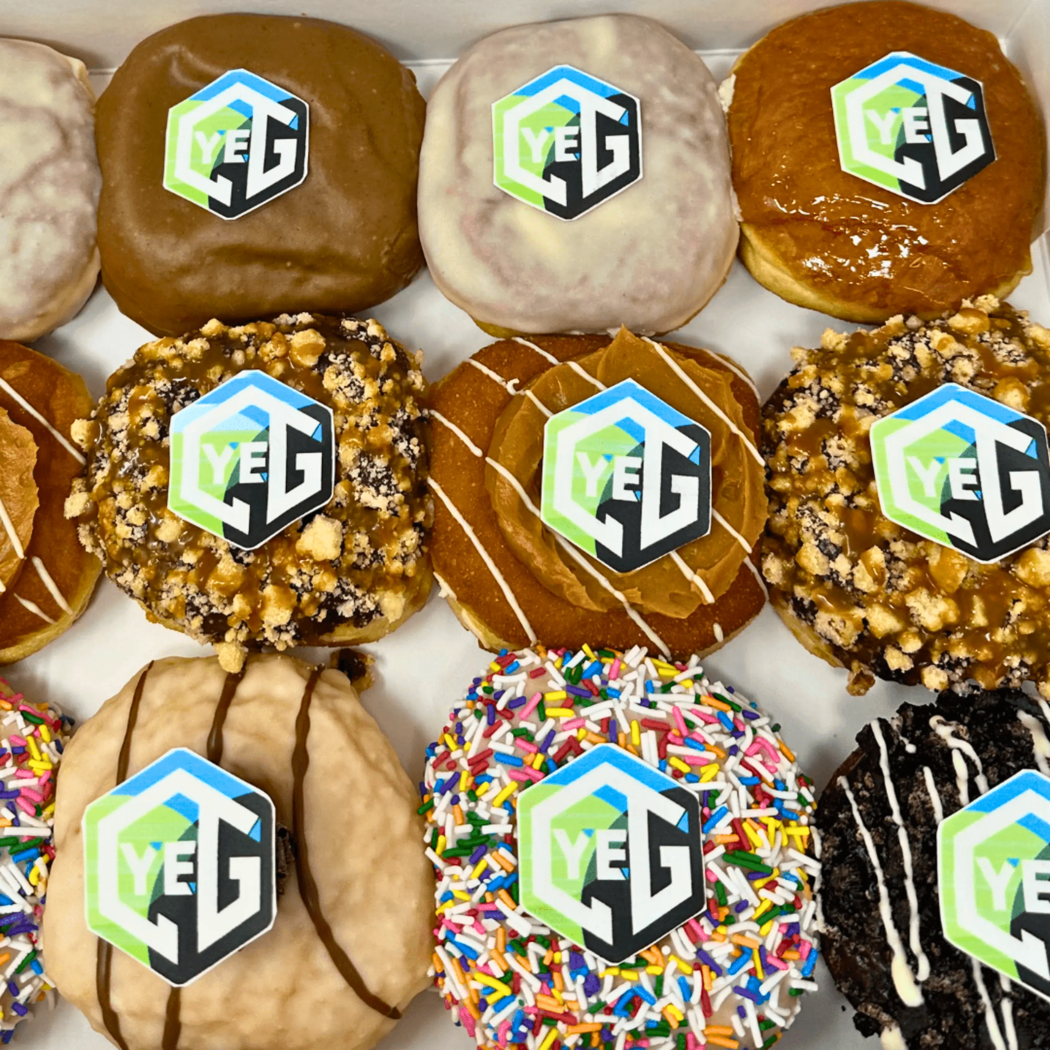 Custom branded logo donuts for corporate events